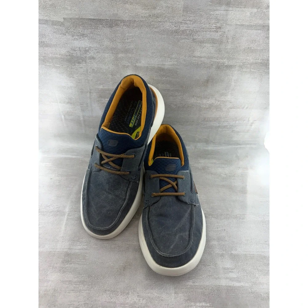 Skechers Relaxed Fit Navy Boat Shoes Men Sz 8.5 Air-Cooled Memory Foam 65896